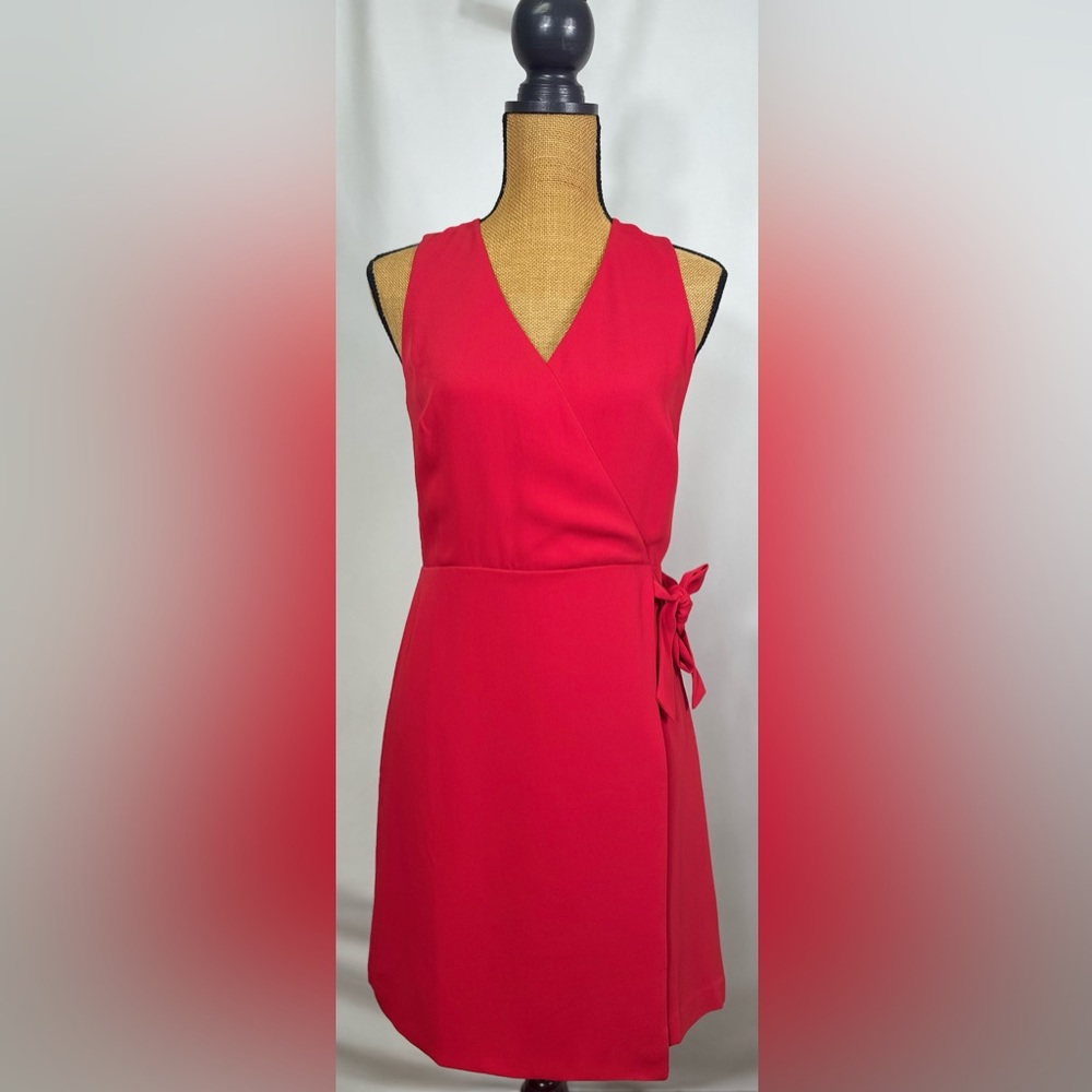 Loft Red Sleeveless Dress with Side Tie, Sz 4, NWT